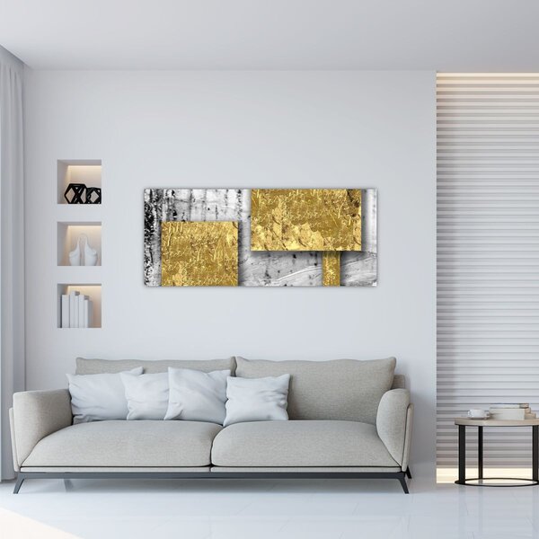 Kép - Arany négyzetek N⁰3 (120x50 cm)