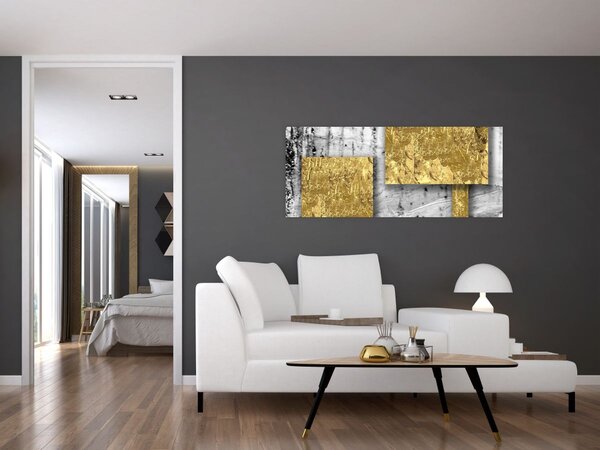 Kép - Arany négyzetek N⁰3 (120x50 cm)