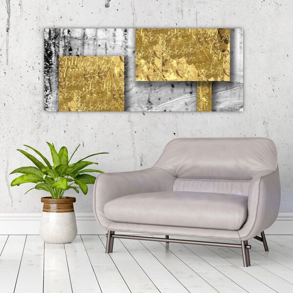 Kép - Arany négyzetek N⁰3 (120x50 cm)