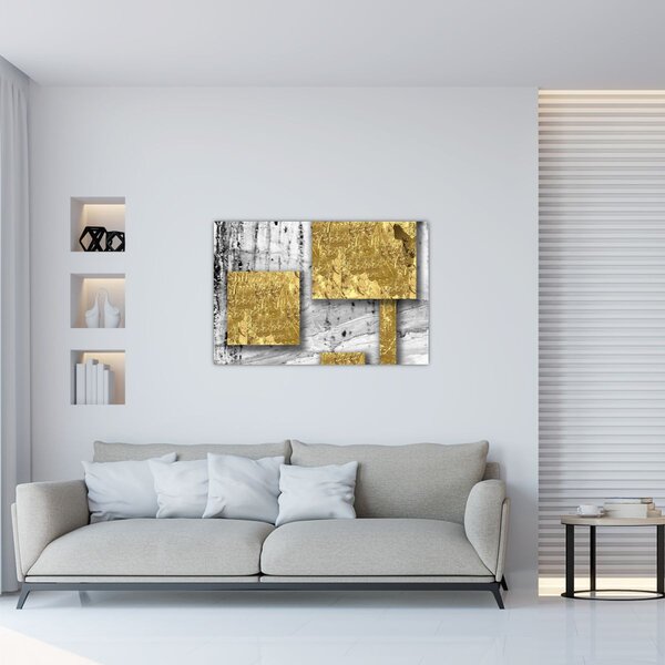 Kép - Arany négyzetek N⁰3 (90x60 cm)