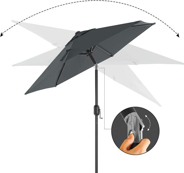 SONGMICS Kerti Napernyő - 200 cm - Szürke