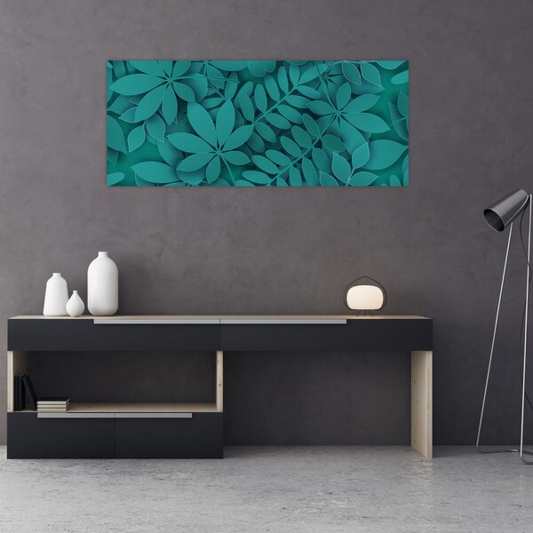 Kép - Türkiz levelek (120x50 cm)