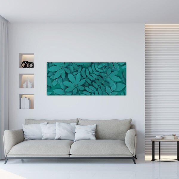 Kép - Türkiz levelek (120x50 cm)