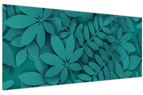 Kép - Türkiz levelek (120x50 cm)