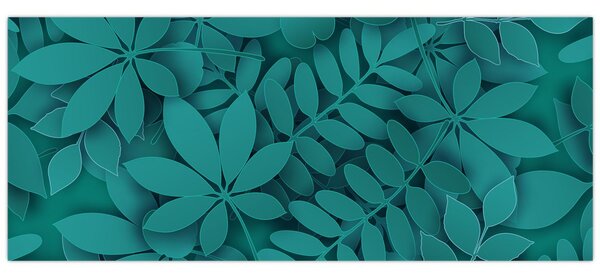 Kép - Türkiz levelek (120x50 cm)