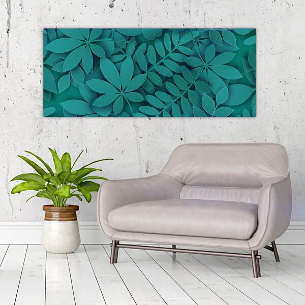 Kép - Türkiz levelek (120x50 cm)