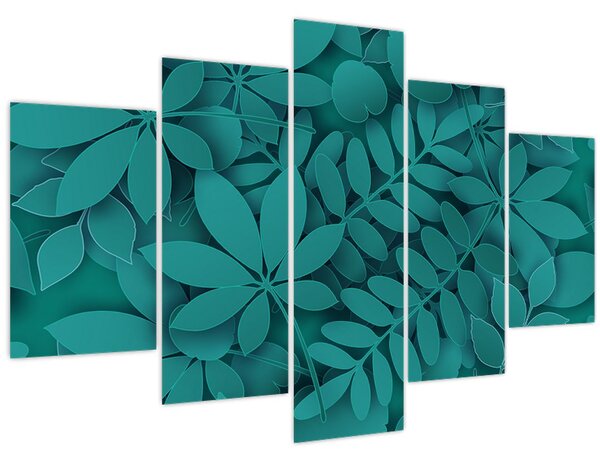 Kép - Türkiz levelek (150x105 cm)