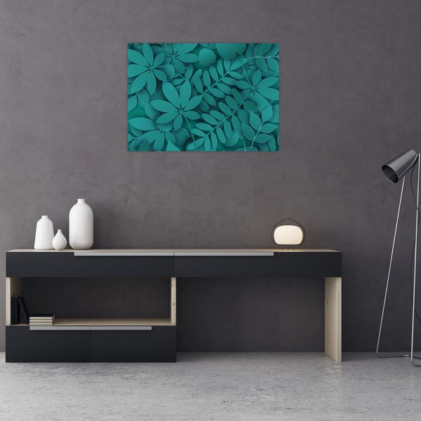 Kép - Türkiz levelek (70x50 cm)