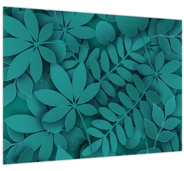 Kép - Türkiz levelek (70x50 cm)