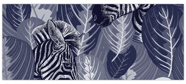 Kép - Kék zebrák (120x50 cm)