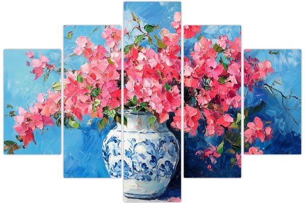 Kép - Váza rózsaszín virágokkal (150x105 cm)