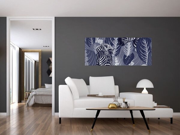 Kép - Kék zebrák (120x50 cm)