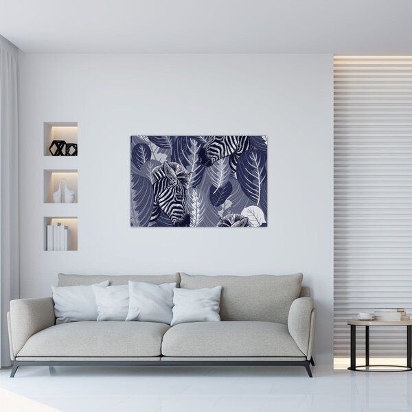 Kép - Kék zebrák (90x60 cm)