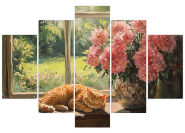 Kép - Macska az ablakban (150x105 cm)