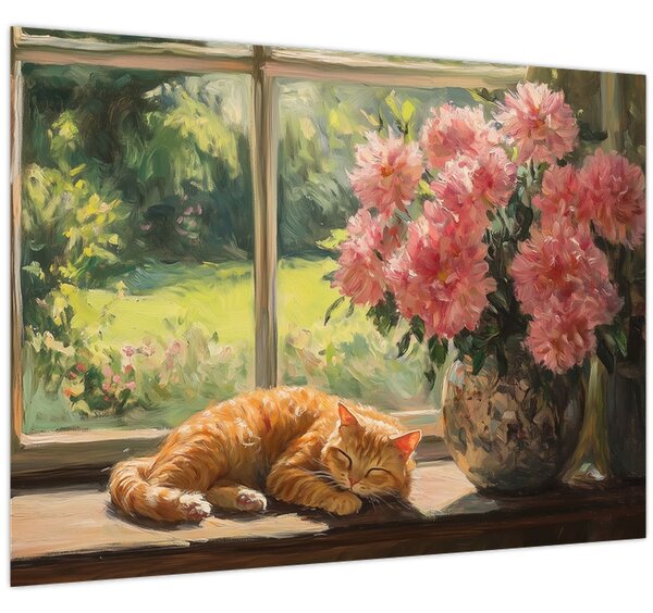 Kép - Macska az ablakban (70x50 cm)