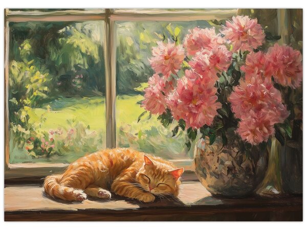 Kép - Macska az ablakban (70x50 cm)