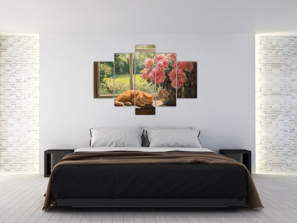 Kép - Macska az ablakban (150x105 cm)