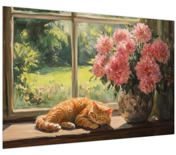 Kép - Macska az ablakban (90x60 cm)