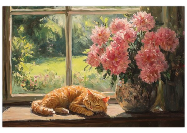 Kép - Macska az ablakban (90x60 cm)