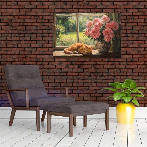 Kép - Macska az ablakban (90x60 cm)
