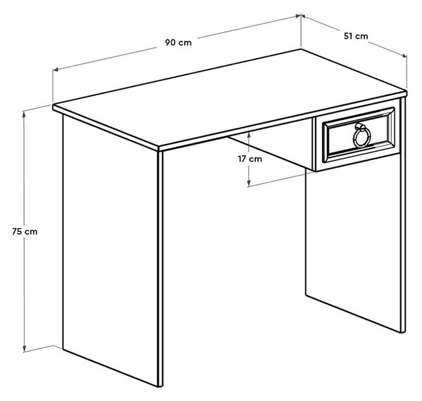Íróasztal, 90 cm – Cms-1301-Bb-1