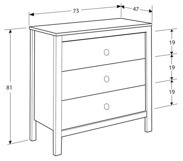 Komód, 73 cm – Sfn-993-Bb-1