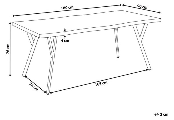 Étkezőasztal ALTON Világosbarna 180 cm 90 cm