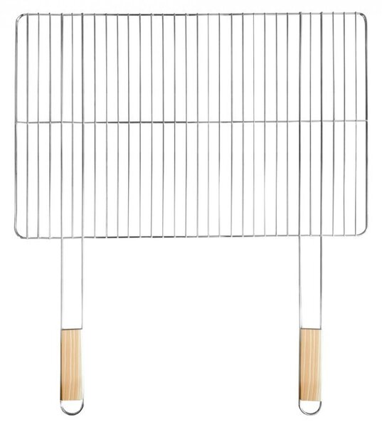 Szögletes grillrács fa fogantyúval 69x60 cm