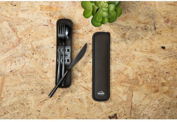 Fekete rozsdamentes acél evőeszköz készlet 3 db-os Mimo – Premier Housewares