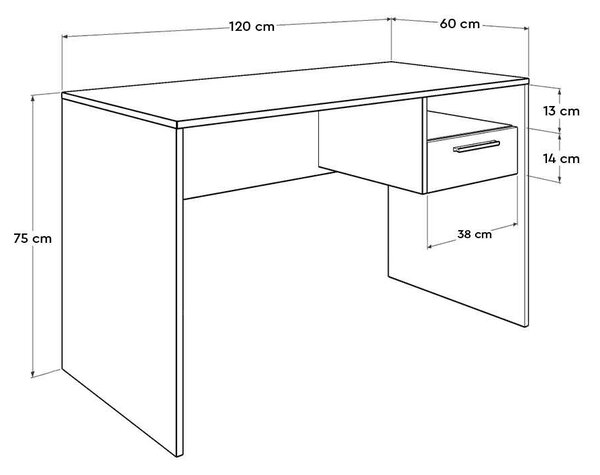 Íróasztal, 120 cm – Cms-510-Ax-1