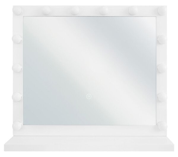 Fehér sminktükör beépített LED világítással 50 x 60 cm BEAUVOIR