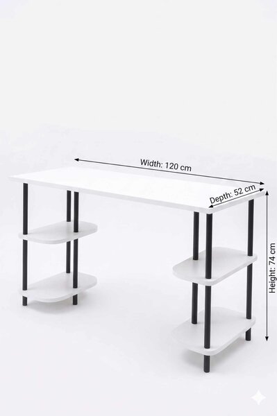 Íróasztal, fehér, 120 cm