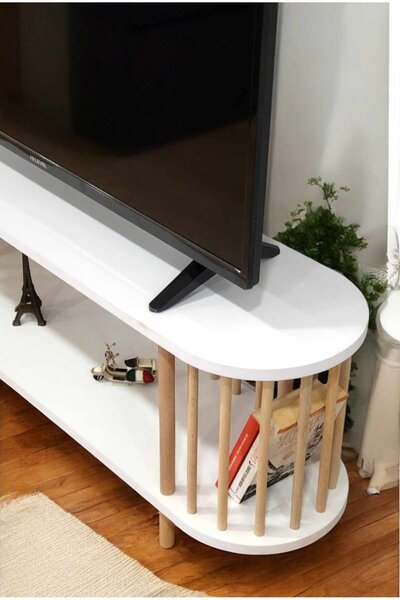 TV-állvány, fehér, 120 cm – Peka-0112