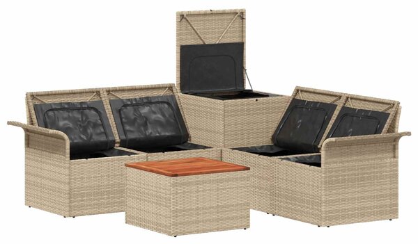 VidaXL Kanapé Szett 6 db 4-Ülőhelyek száma Beige és Krémszínű