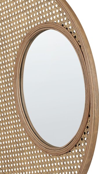 Falitükör PALAU 60 cm 60 cm Rattan Természetes