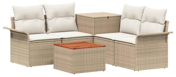 VidaXL Kanapé Szett 6 db 4-Ülőhelyek száma Beige és Krémszínű