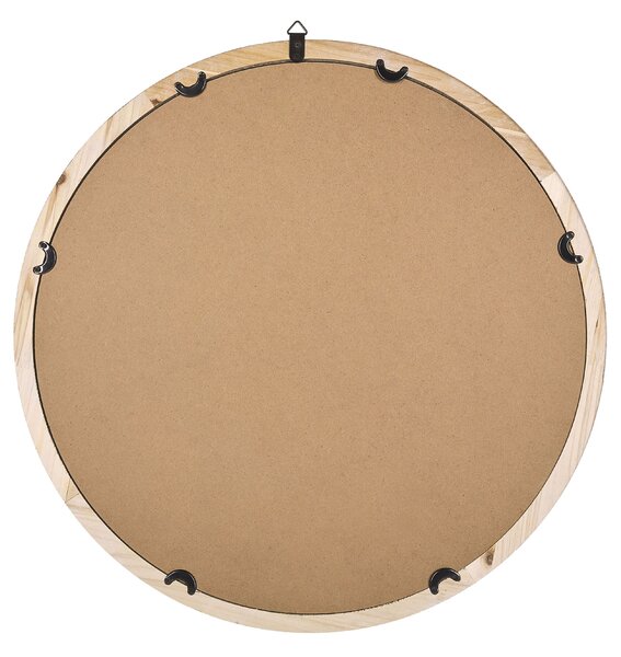 Falitükör MONCLOVA 60 cm 60 cm Fenyőfa Világosbarna