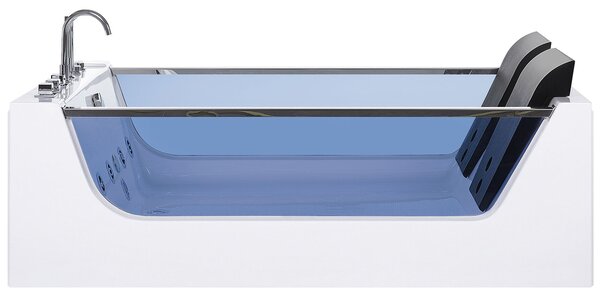 Sarok hidromasszázs kád LED világítással CURACAO 180 x 120 cm Fehér