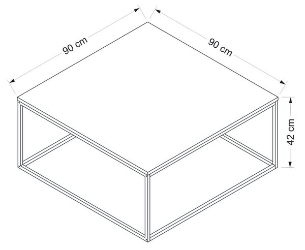 Loni dohányzóasztal, antracit, 90 cm