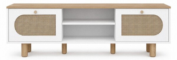 Bohem TV-állvány, fehér-tölgy, 180 cm