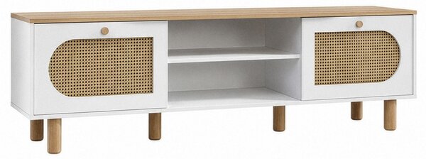 Bohem TV-állvány, fehér-tölgy, 180 cm