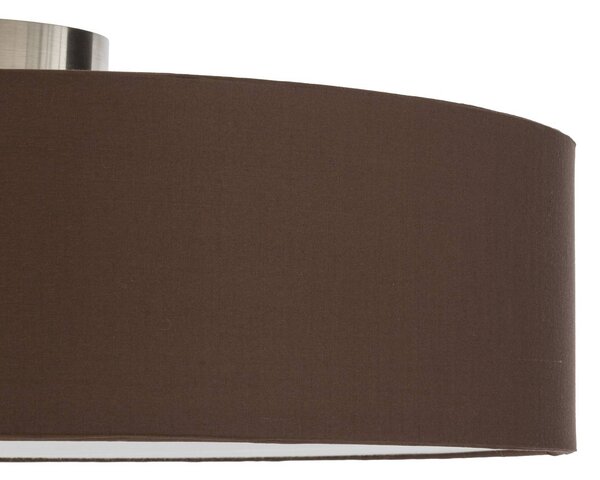 Lindby mennyezeti világítás Sebatin, Ø 50 cm, világosbarna, szövet, E27, dimmelhető, Barna / rozsda, Hálószoba, Textil / szövet / selyem, Modern