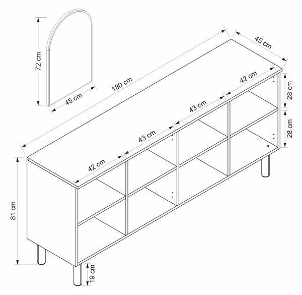Lotus komód, fehér, 180 cm – TR506MNR1326