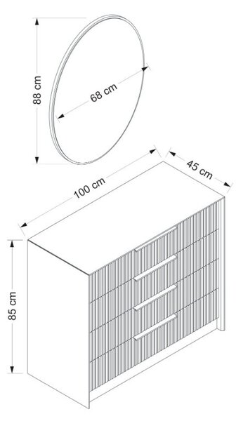 Kale komód, 100 cm – TR506MNR1533