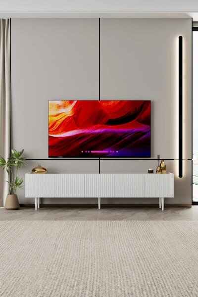 Capella TV-állvány, fehér, 200 cm