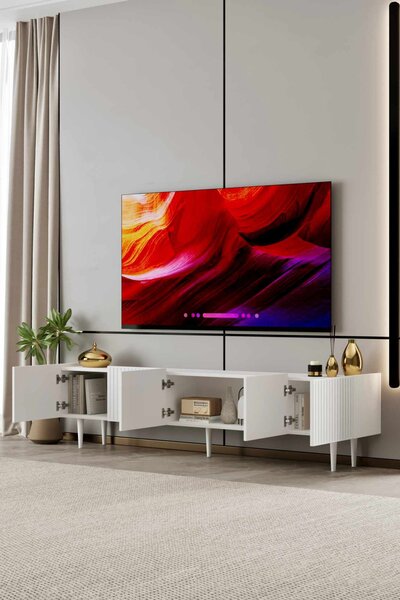 Capella TV-állvány, fehér, 200 cm