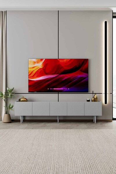 Capella TV-állvány, világosszürke, 200 cm