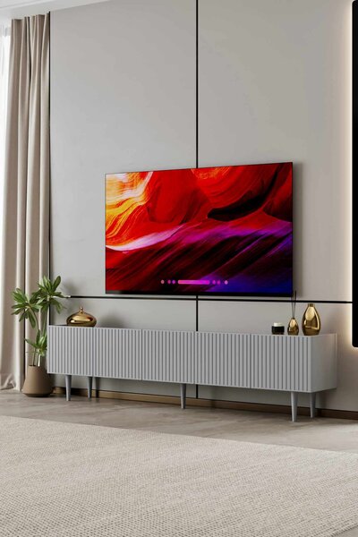 Capella TV-állvány, világosszürke, 200 cm