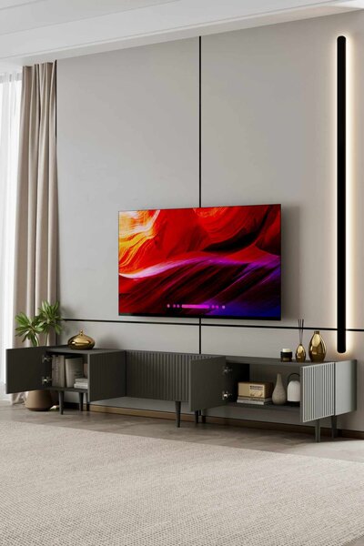 Capella TV-állvány, szürke, 240 cm