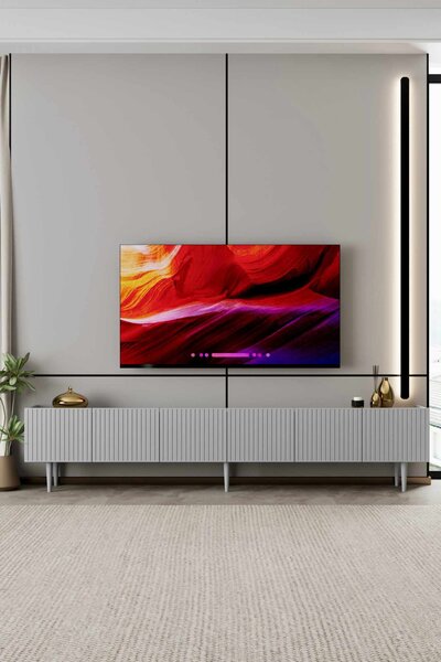 Capella TV-állvány, világosszürke, 240 cm